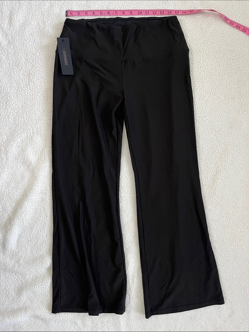 Athletic Black Wide Leg Stretch Pants